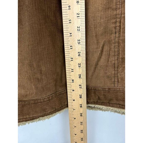 VTG Aeropostale Jacket Men's XL Sherpa Fur Corduroy Western Grunge Rancher Tan - Picture 4 of 13